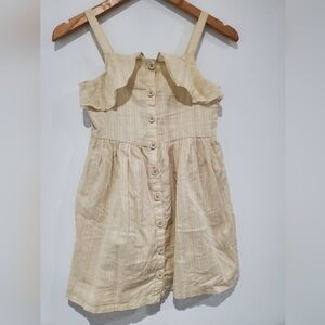 Gymboree 100% cotton Cream Summer  Sun Dress with Ruffle & buttons size 8 NWOT